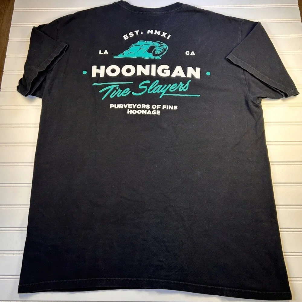 Hoonigan‎ Tire Slayers Graphic T-Shirt Mens Large Black Ken Block Drift Racing